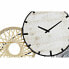 Wall Clock DKD Home Decor Grey Metal Circles MDF Wood (99 x 7.6 x 54.3 cm)