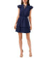 ფოტო #1 პროდუქტის Petite Flutter-Sleeve Tiered-Hem Dress