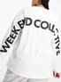 ASOS Weekend Collective Curve oversized long sleeve t-shirt with back logo in white