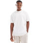 ASOS DESIGN oversized t-shirt with back print in off white Белый, S - Chest 38 - фото #4