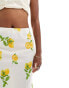 Wednesday's Girl lemon print bias cut midaxi skirt in multi