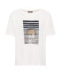 ფოტო #2 პროდუქტის Women's Cotton Blend Short Sleeve Sequin Placement Tee