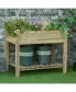 Фото #2 товара Raised Garden Bed Wooden Planter Box with Legs and Storage Shelf