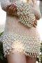 Фото #10 товара Трикотажное платье с бахромой и бусинами ZARA