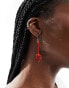 Pieces Halloween Devil pitch fork earrings in red