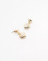 ASOS DESIGN drop earrings with mini heart design in gold tone