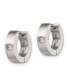 Фото #2 товара Stainless Steel Brushed with CZ Hinged Hoop Earrings