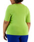 Фото #2 товара Plus Size Elbow-Sleeve Sweater T-Shirt