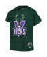 ფოტო #2 პროდუქტის Big Boys and Girls Hunter Milwaukee Bucks Hardwood Classics Retro Logo T-Shirt