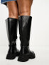 Фото #3 товара ASOS DESIGN Curve Carter chunky flat knee boots in black