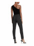 Lauren Ralph Lauren Women's One Shoulder Velvet Jersey Jumpsuit Black 14