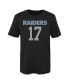 Фото #3 товара Little Boys and Girls Davante Adams Black Las Vegas Raiders Mainliner Player Name and Number T-shirt