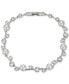 ფოტო #1 პროდუქტის Rhodium-Plated Cubic Zirconia & Imitation Pearl Vine Flex Bracelet, Created for Macy's