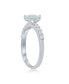 ფოტო #2 პროდუქტის Sterling Silver Oval Opal and CZ Ring