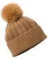 Фото #1 товара Новогодняя шапка Phenix Wide Rib Cuffed из кашемира для женщин коричневого цвета