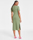 Фото #4 товара Women's Crewneck Wrap Tie Dress, Created for Macy's