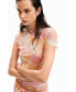 ფოტო #2 პროდუქტის Women's Out-of-focus tulle T-shirt