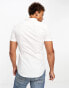 New Look short sleeve muscle fit poplin shirt in white