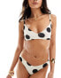 ASOS DESIGN Cindy crop bikini top in mono spot