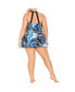 Фото #3 товара Plus Size Hi Back Print Swim Dress