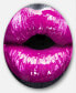 Фото #2 товара Designart 'Purple Lip Makeup' Disc Portrait Circle Metal Wall Art - 23" x 23"