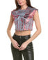 Фото #1 товара Ganni Foil Denim Vest Women's Red 32