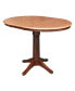 36" Round Top Pedestal Table with 12" Leaf