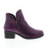 Miz Mooz Jet Womens Purple Leather Zipper Ankle & Booties Boots