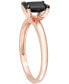 ფოტო #4 პროდუქტის Black Diamond Emerald-Cut Solitaire Engagement Ring (1 ct. t.w.) in 14k Rose Gold