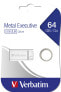 Фото #12 товара Verbatim Metal Executive - USB Drive 64 GB - Silver - 64 GB - USB Type-A - 2.0 - Capless - 3.6 g - Silver