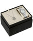 Women's Crystals Stainless Steel Bracelet Watch 27mm Box Set