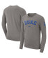 Фото #1 товара Men's Heather Gray Duke Blue Devils Arch 2-Hit Long Sleeve T-shirt