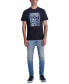 Men's Slim Fit Short-Sleeve Box Sketch Logo Graphic T-Shirt