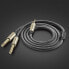 Kabel przewód audio mini jack 3.5 mm - 2 x jack 6.35mm 2m szary