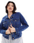 Фото #1 товара Vero Moda Curve cropped denim jacket in midwash blue