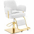 Фото #2 товара Fotel fryzjerski barberski kosmetyczny z podnóżkiem Physa OSSETT - biały ze złotem