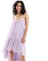 Фото #1 товара ASOS DESIGN chiffon trapeze maxi dress with raw edge in dusky lilac