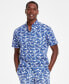 ფოტო #1 პროდუქტის Men's Keys Regular-Fit Palm Leaf-Print Button-Down Poplin Shirt, Created for Macy's