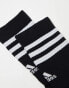 adidas Training 3 pack three stripe socks in black