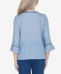 ფოტო #1 პროდუქტის Petite Scottsdale Center Embroidered Split Neck Top