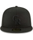 Фото #4 товара Men's Black Colorado Rockies Primary Logo Basic 59FIFTY Fitted Hat