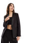 Фото #2 товара Mango tuxe satin detail blazer in black