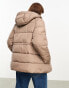 Фото #4 товара Vila puffer jacket with waist detail in brown