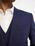 Фото #3 товара ASOS DESIGN slim linen mix suit jacket in navy