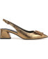 Фото #2 товара Racer-Ornament Pointed Toe Block Heel Slingback Pumps