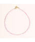 16" Lusia Necklace with Light Pink Dyed Shell Pearls and Freshwater Pearl Accents in 18K Gold Plated Stainless Steel