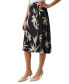 Petite Printed Flared A-Line Skirt