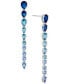 ფოტო #1 პროდუქტის Silver-Tone Mixed Stone Long Linear Drop Earrings, Created for Macy's