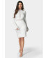 ფოტო #1 პროდუქტის Women's High Neck Lace Midi Dress