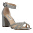 Фото #2 товара Nina Haiden Rhinestone Peep Toe Block Heels Womens Silver Dress Sandals HAIDEN-